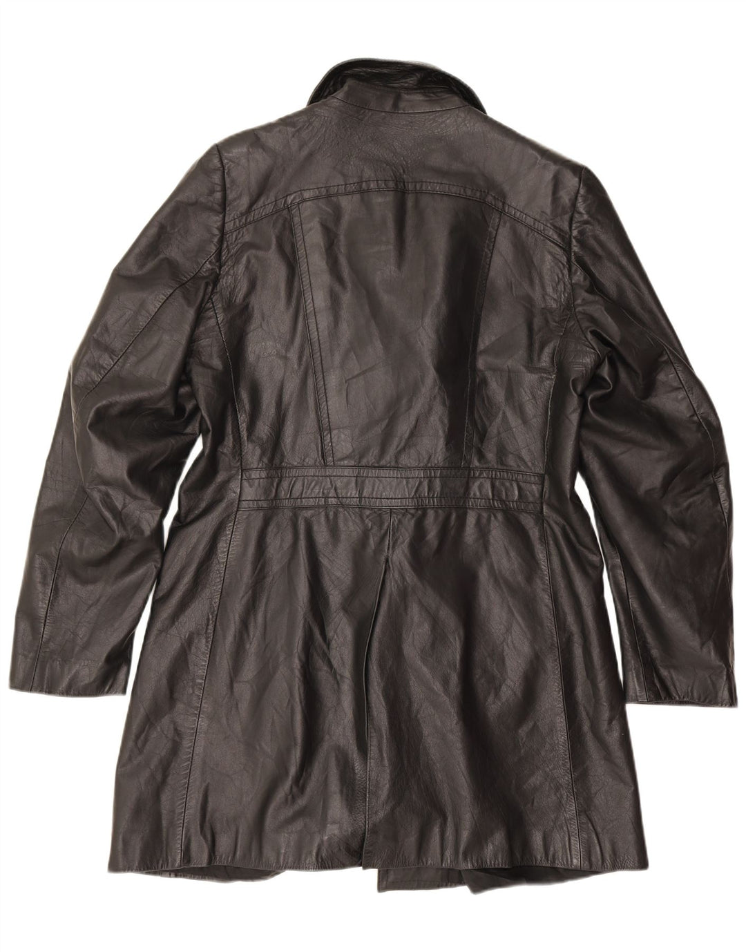 Palton din piele vintage pentru bărbați UK 38 mediu negru