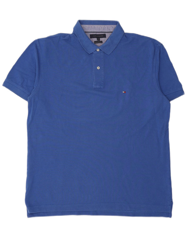 Tricou polo TOMMY HILFIGER pentru bărbați, bumbac albastru 2XL