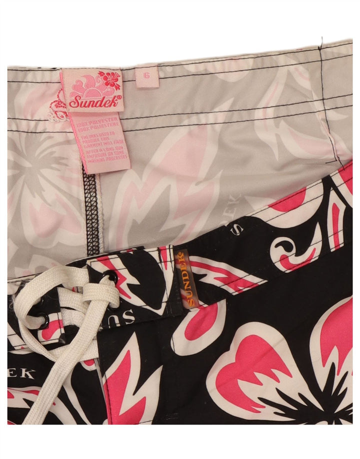 SUNDEK Pantaloni scurți de înot pentru femei US 6 Medium Black Floral Poliester