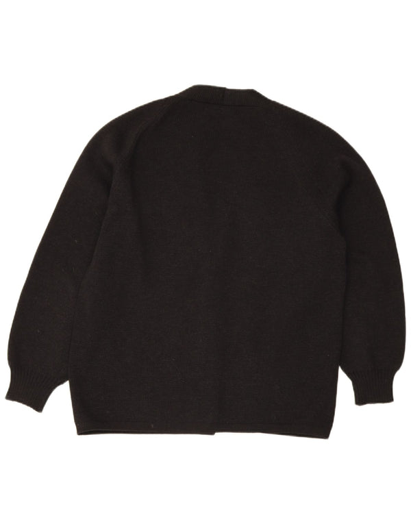 Anfor Pulover cardigan bărbătesc din piele intoarsa EU 48 Medium Black Colorblock piele intoarsa