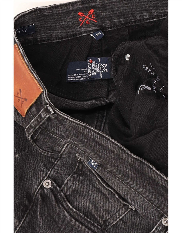 Crew Clothing Blugi slim pentru bărbați W38 L33 bumbac gri