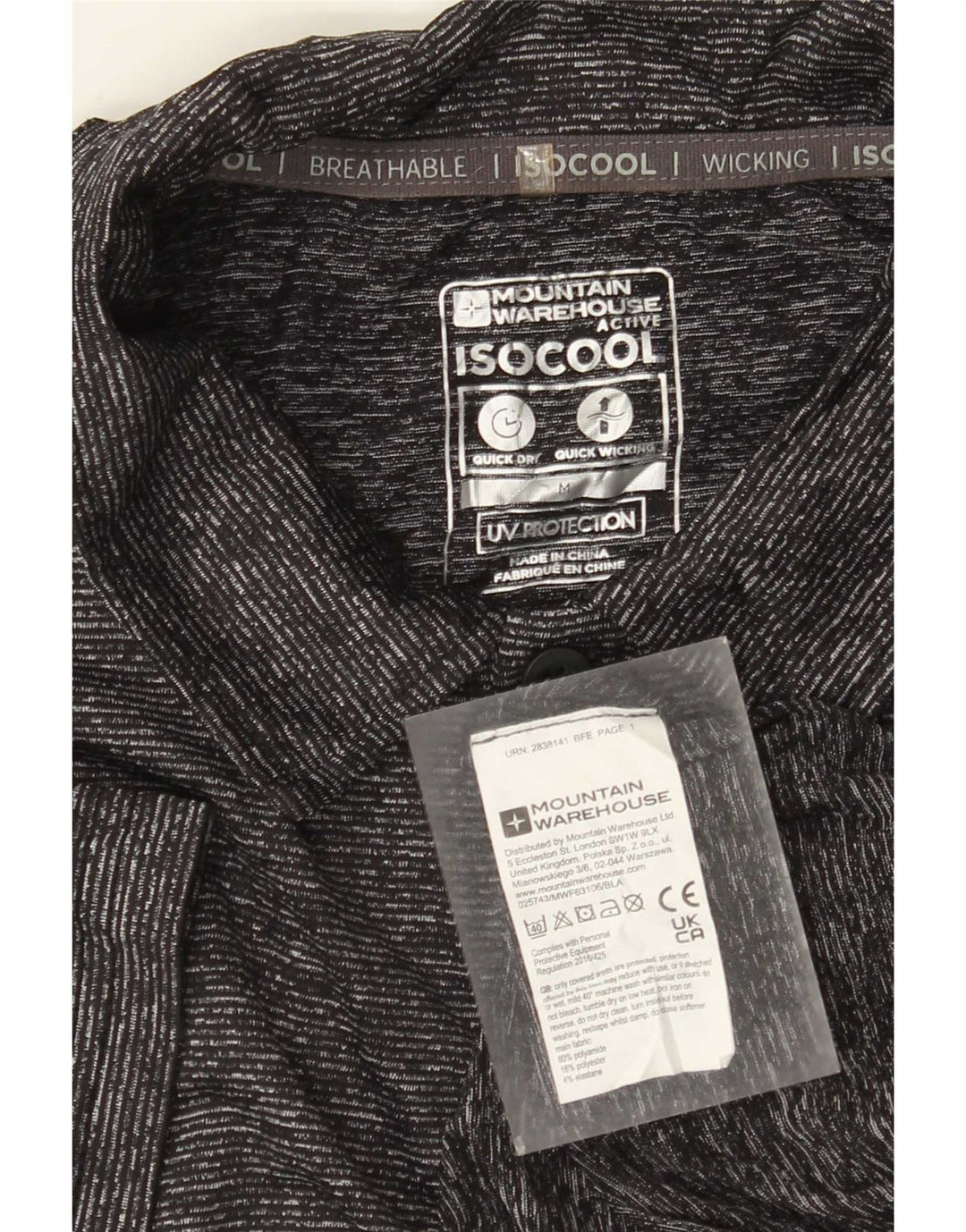 Cămașă polo IsoCool pentru bărbați Mountain Warehouse, poliamidă cu pete, gri mediu