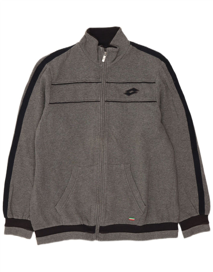 Jachetă de trening pentru bărbați Lotto, mare, gri din bumbac color bloc