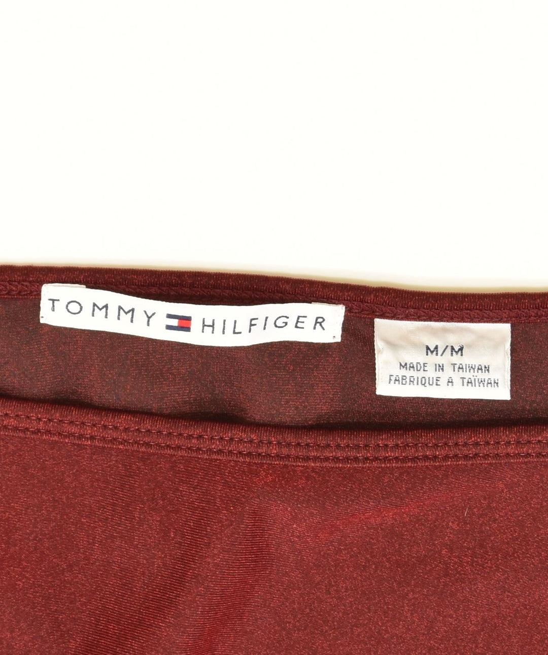 TOMMY HILFIGER Top cu mâneci 3/4 pentru femei UK 14 Poliester roșu mediu