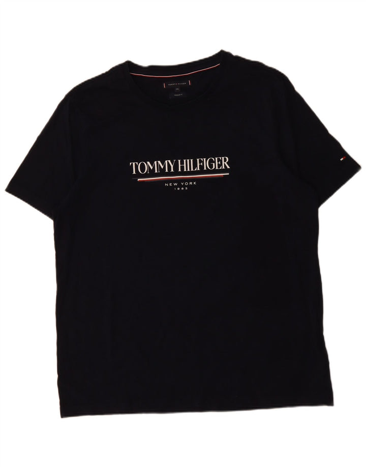 Tricou grafic Tommy Hilfiger pentru bărbați, cu croiala normală, 2XL, bumbac negru