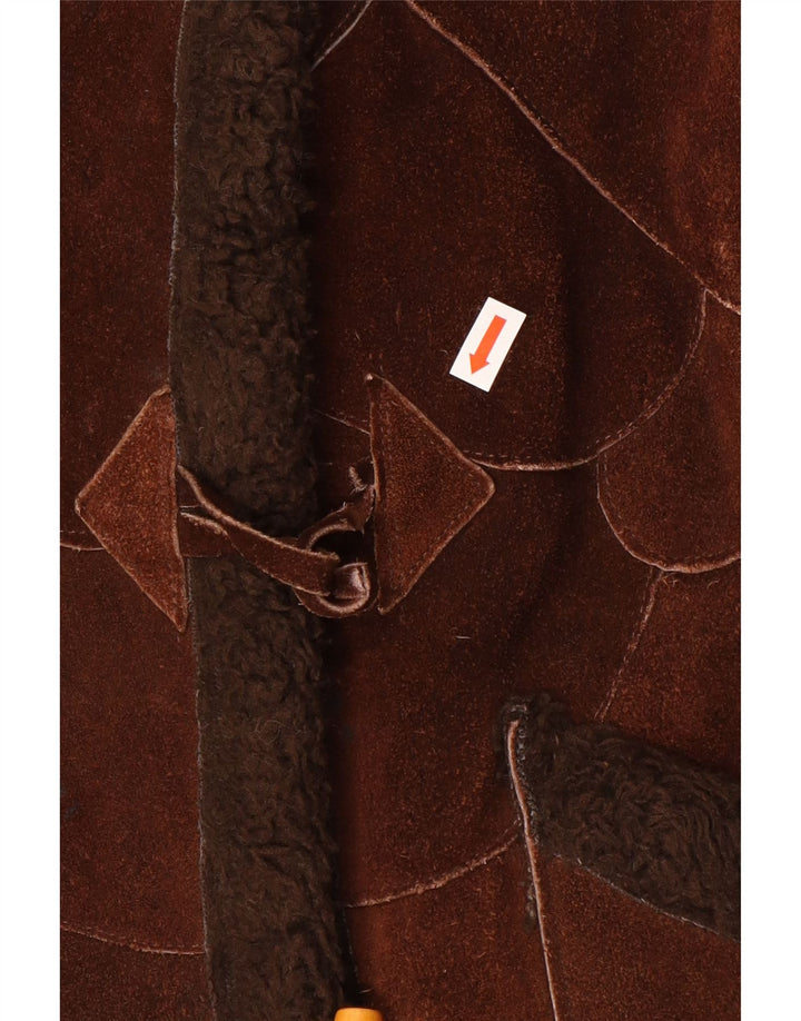 Jachetă din shearling pentru femei VINTAGE UK 14 maro mediu