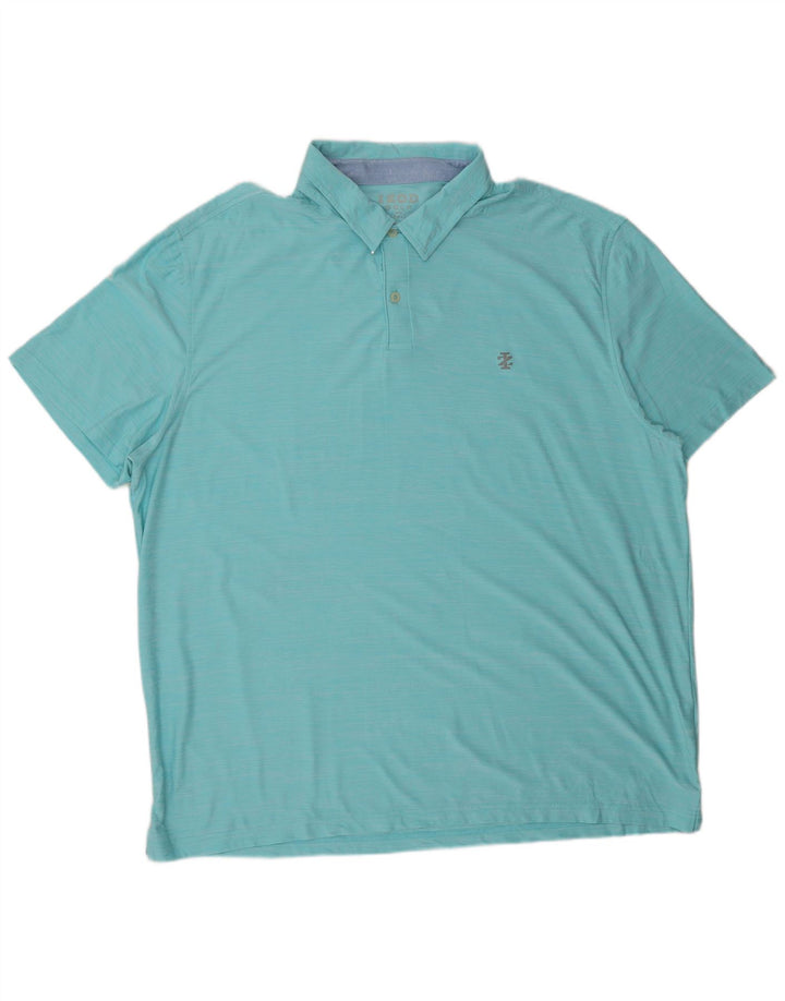 IZOD Mens Golf Polo Shirt 2XL Blue Polyester