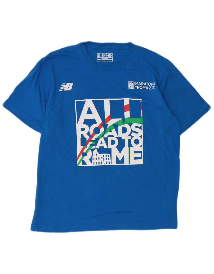 Tricou grafic pentru bărbați NEW BALANCE Top Medium Blue Bumbac