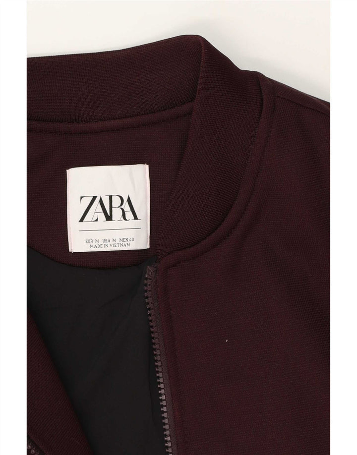 Jachetă Bomber pentru bărbați Zara UK 38 Medium Burgundy Poliester