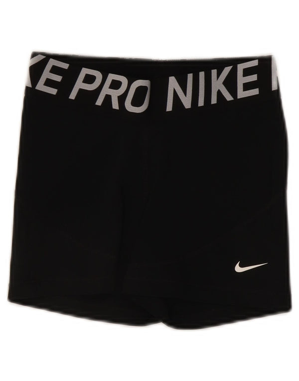 Pantaloni scurți sport Nike Dri Fit Graphic pentru femei UK 8 Small Black