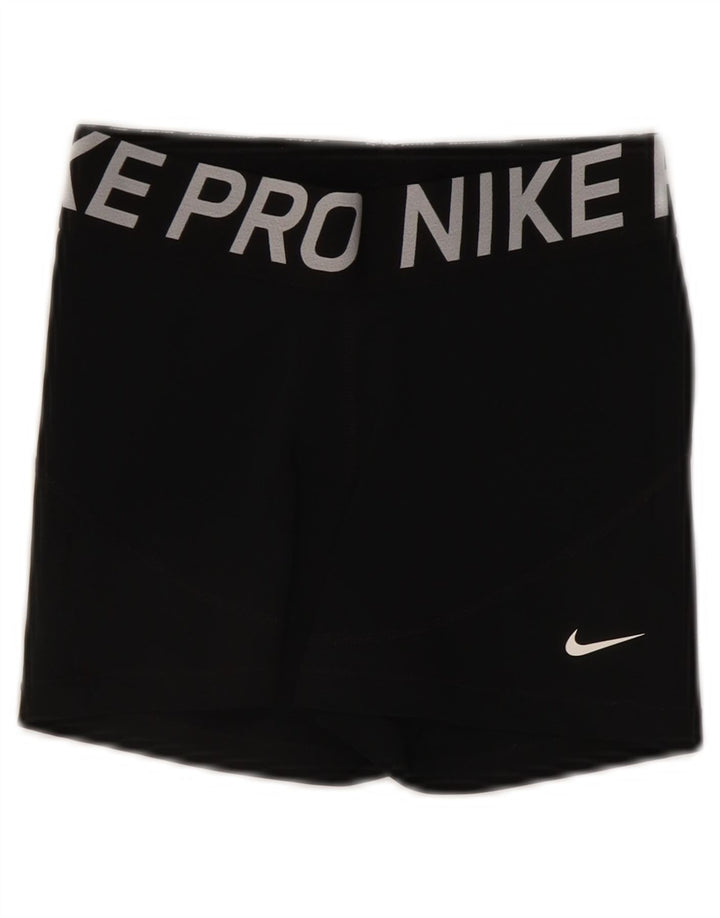 Pantaloni scurți sport Nike Dri Fit Graphic pentru femei UK 8 Small Black
