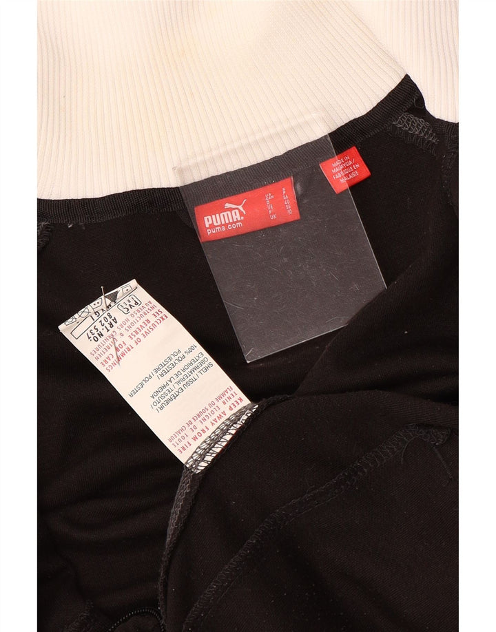 Jachetă de top pentru trening PUMA Crop pentru femei UK 10 Small Black Colorblock