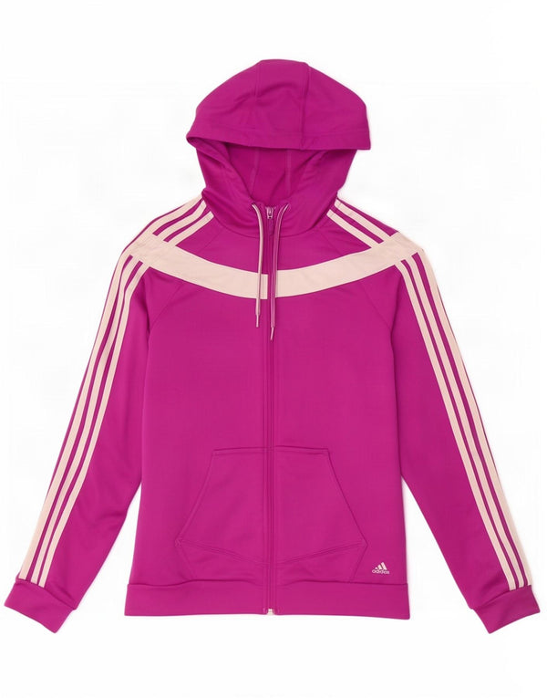 Pulover cu capota cu fermoar Adidas pentru femei Marea Britanie 8/10, mov mic Colorblock