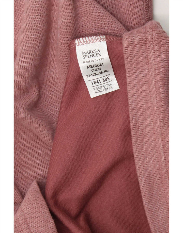 Bluză pentru bărbați Marks & Spencer Blue Harbour Top cu mânecă lungă, bumbac mediu Burgundy