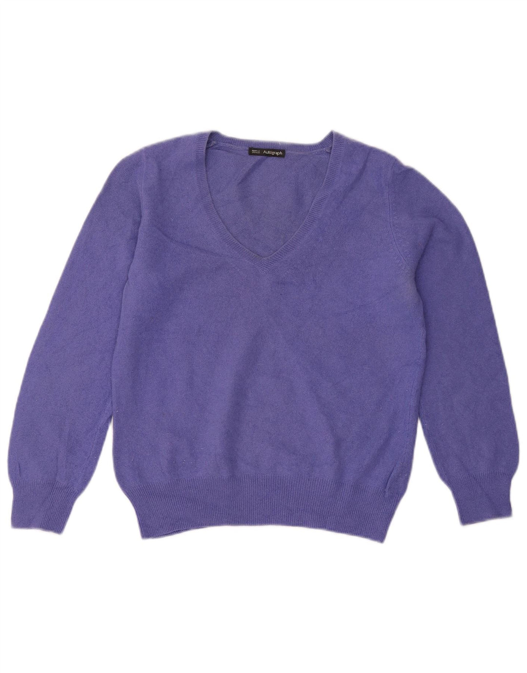 Pulover cu decolteu în V cu autograf pentru femei Marks & Spencer, UK 12, violet mediu