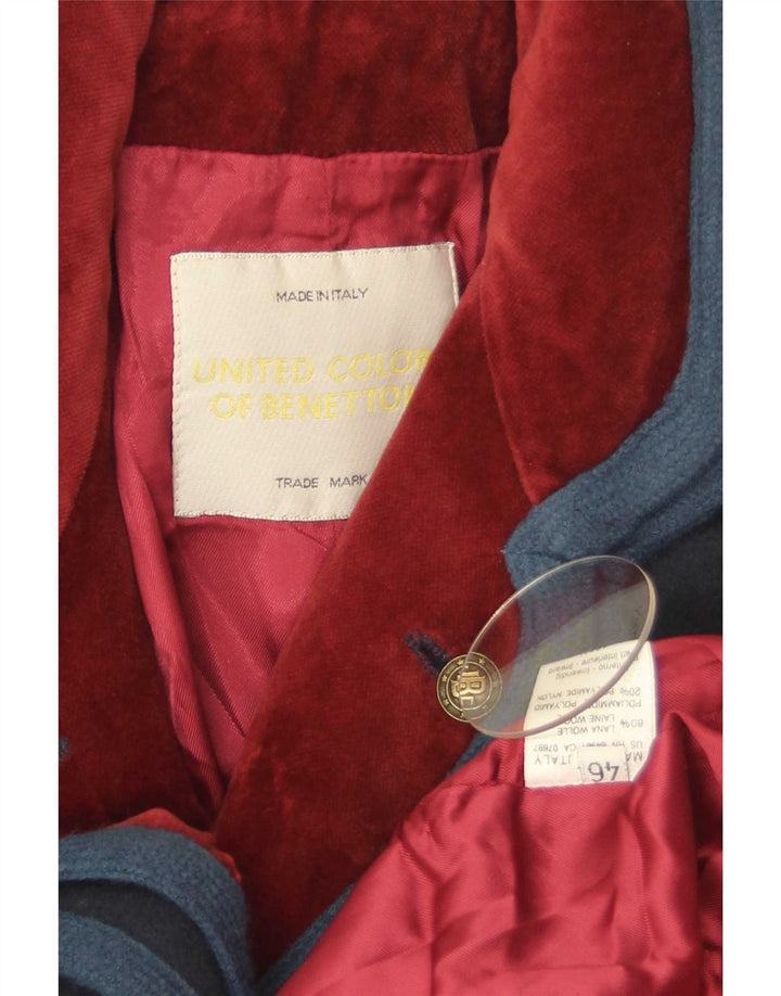 Sacou Benetton pentru femei cu 3 nasturi IT 46 Lână mare albastru bleumarin