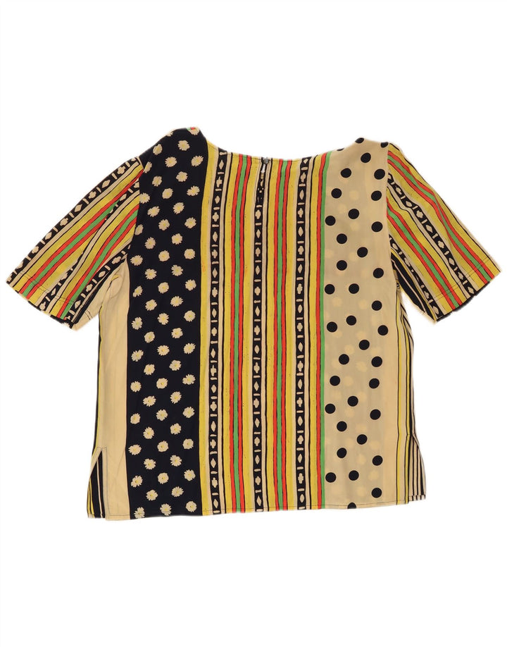 Bluză vintage pentru femei UK 16 mare, multicoloră, geometrică