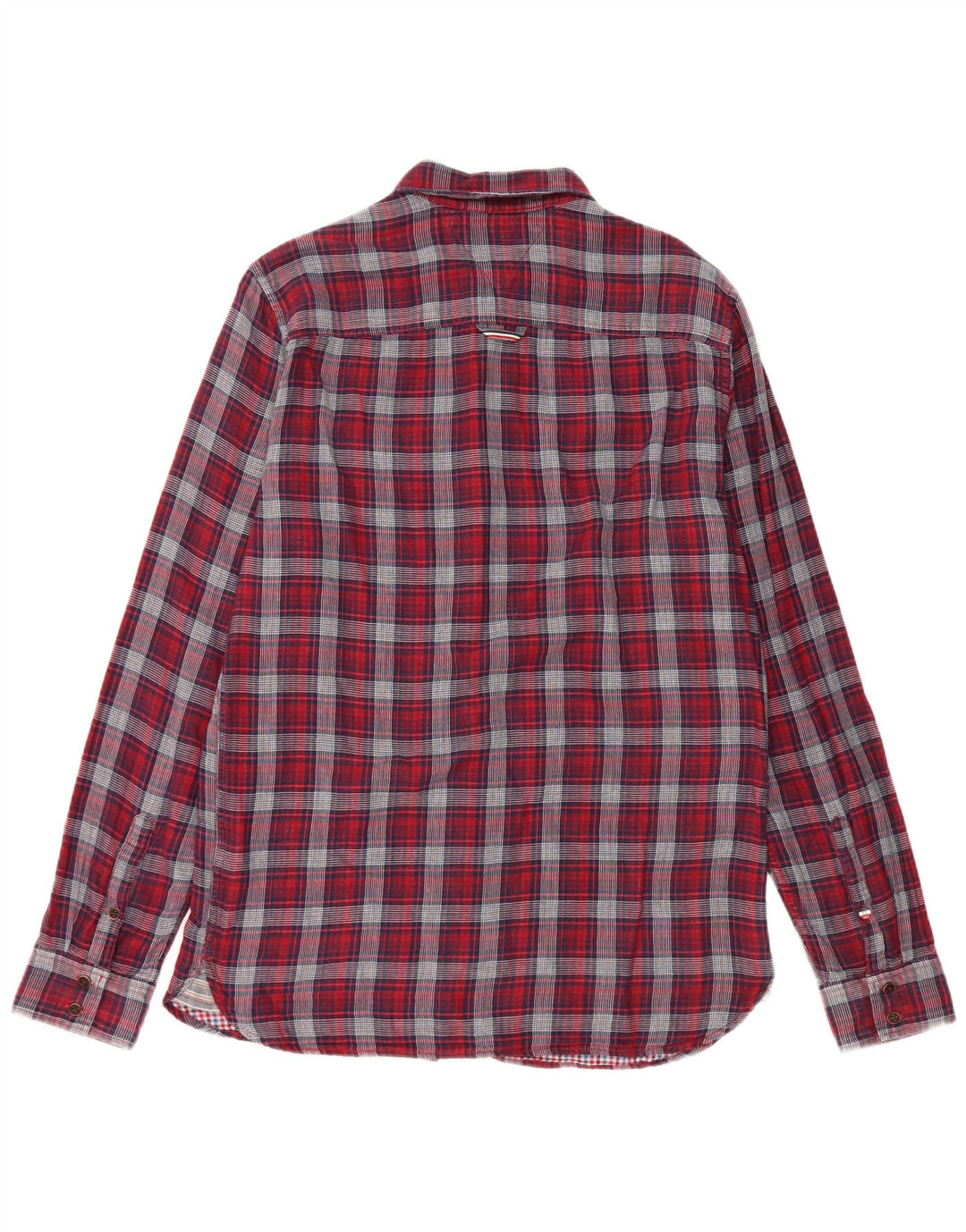 Cămașă de flanel pentru bărbați Tommy Hilfiger, de culoare roșie medie, din bumbac