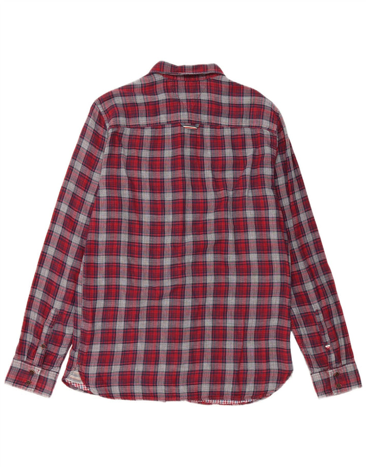 Cămașă de flanel pentru bărbați Tommy Hilfiger, de culoare roșie medie, din bumbac