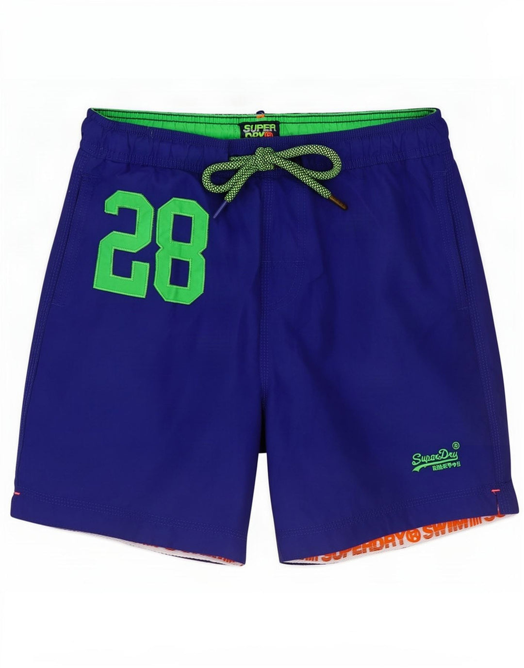 Pantaloni scurți de înot grafic Superdry pentru bărbați, mari, albastru, poliester