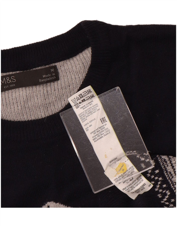 Pulover pentru bărbați Marks & Spencer cu gât roșu, gri mediu, bloc de culoare