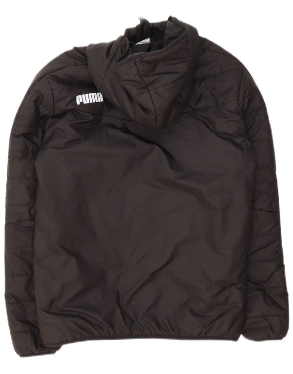 Jachetă căptușită cu glugă grafică Puma pentru bărbați UK 36 Poliester negru mic
