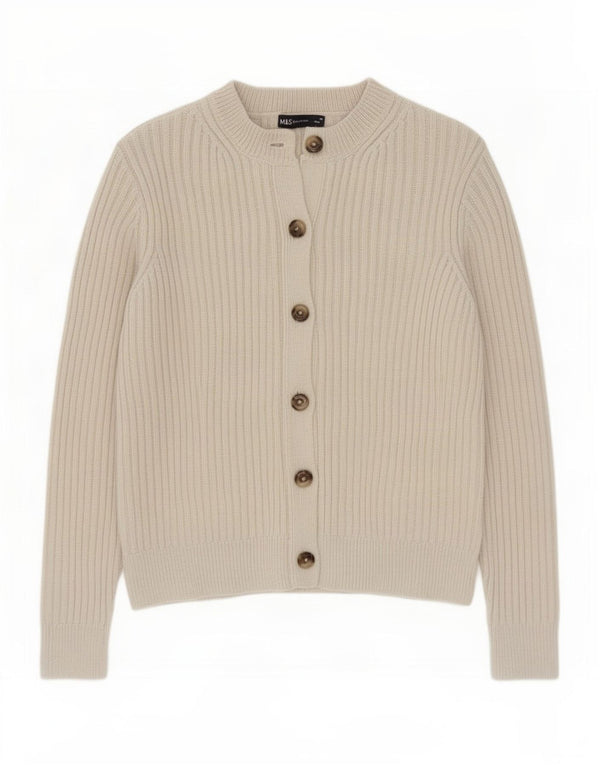 Pulover cardigan pentru femei Marks & Spencer UK 12 Poliester alb mediu mediu