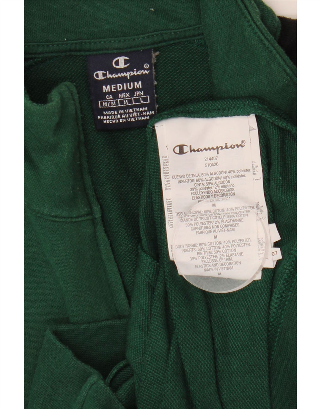 Jachetă pentru trening pentru bărbați Champion, bumbac color bloc verde mediu