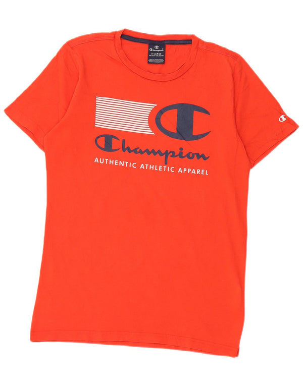 Tricou grafic Champion pentru băieți Top 13-14 ani XL bumbac roșu
