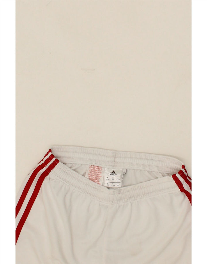 ADIDAS Boys Climalite Sport Shorts 11-12 Years White Polyester Vintage Adidas and Second-Hand Adidas from Messina Hembry 