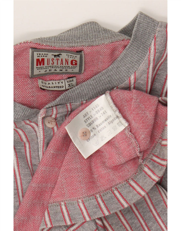 Tricou pentru bărbați Mustang Top XL bumbac cu dungi gri