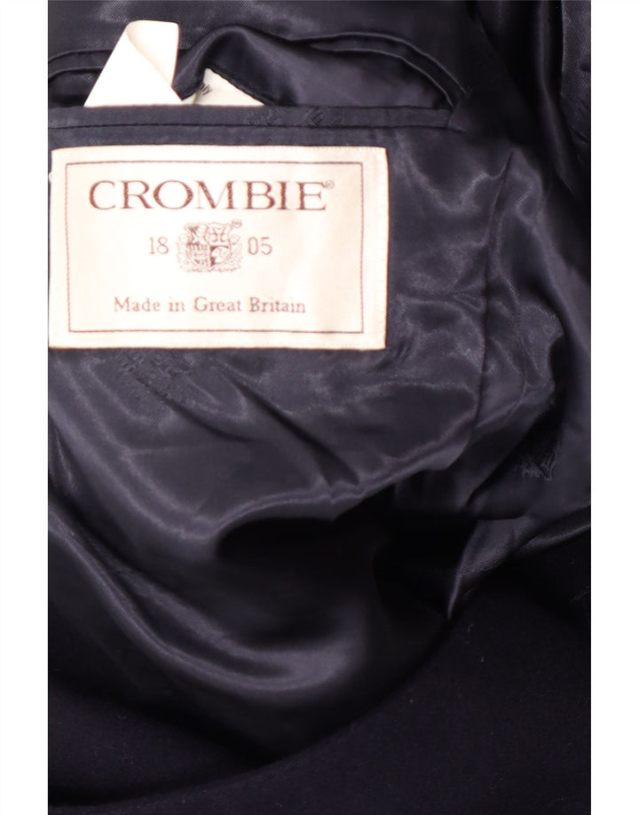 CROMBIE Pardesiu pentru bărbați UK 40 mare, albastru marin, lână nouă clasică