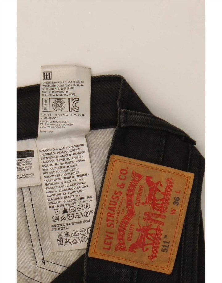 Pantaloni scurți Levi's 511 Denim W36 Large Black Bumbac