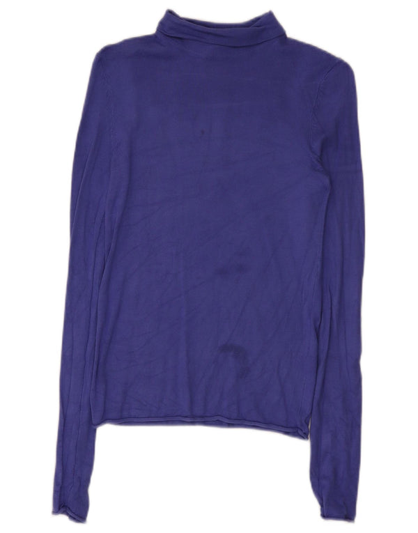 Top femeie Zara cu mânecă lungă UK 8 mic violet viscoză