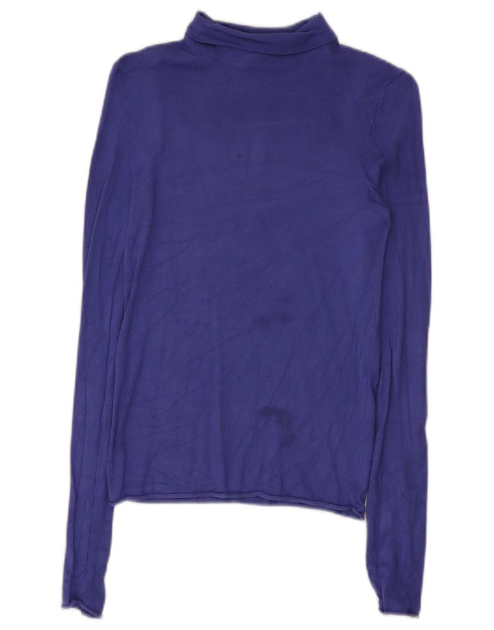 Top femeie Zara cu mânecă lungă UK 8 mic violet viscoză
