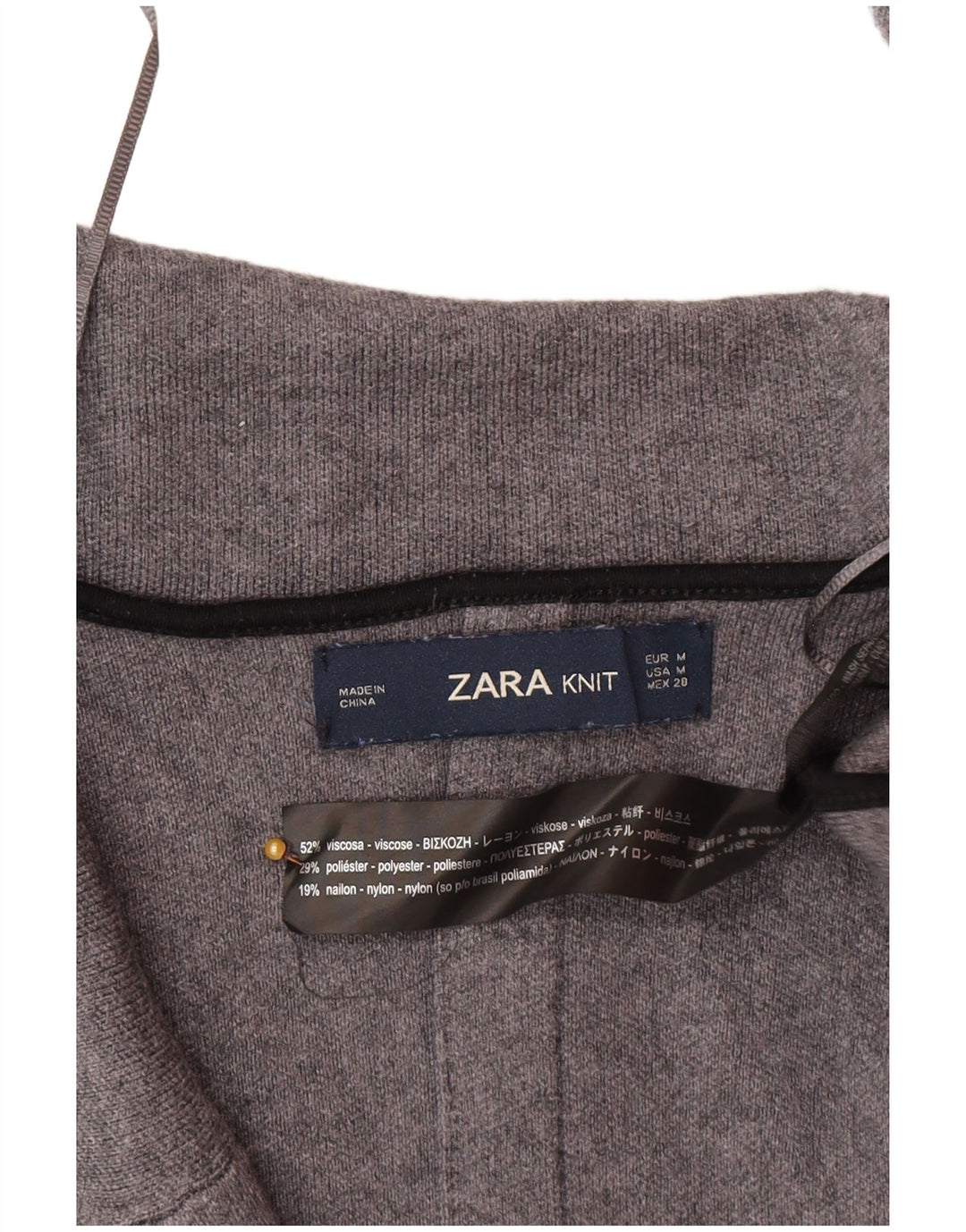Pulover cardigan pentru femei Zara UK 14, gri mediu, viscoză