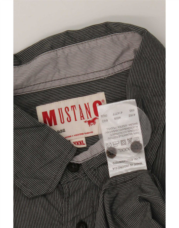 Cămașă pentru bărbați Mustang 3XL bumbac cu dungi gri