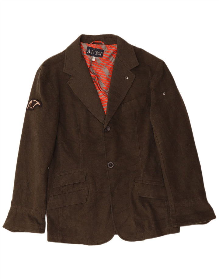 ARMANI JEANS Jachetă pentru bărbați cu 2 nasturi IT 52 Bumbac kaki mare