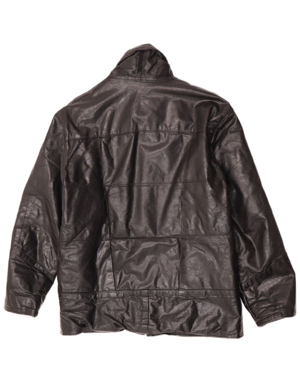 Jachetă de piele vintage pentru bărbați UK 36 Small Black