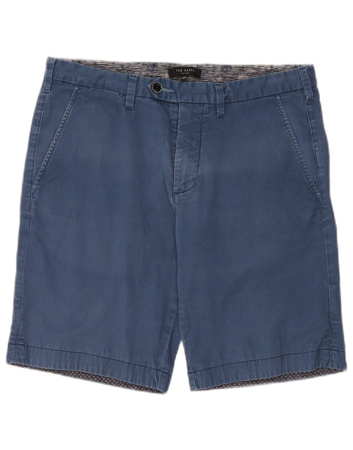Pantaloni scurți chino pentru bărbați Ted Baker W32, bumbac geometric albastru mediu