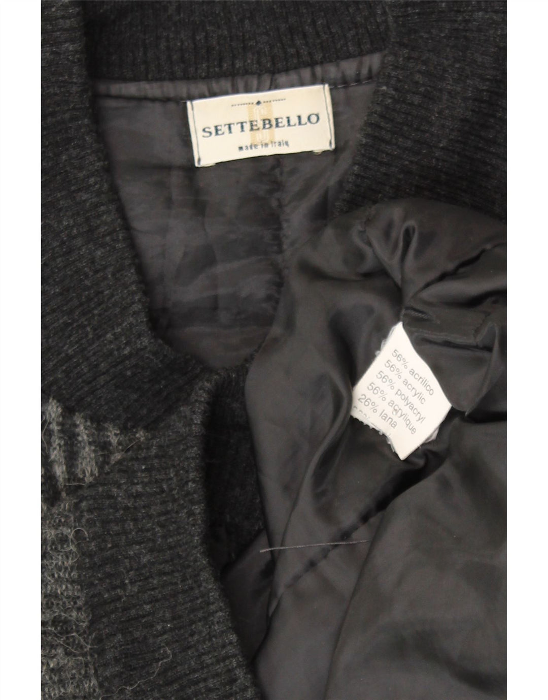 Pulover cardigan pentru bărbați Settebello Gri mediu Geometric Acrilic Retro