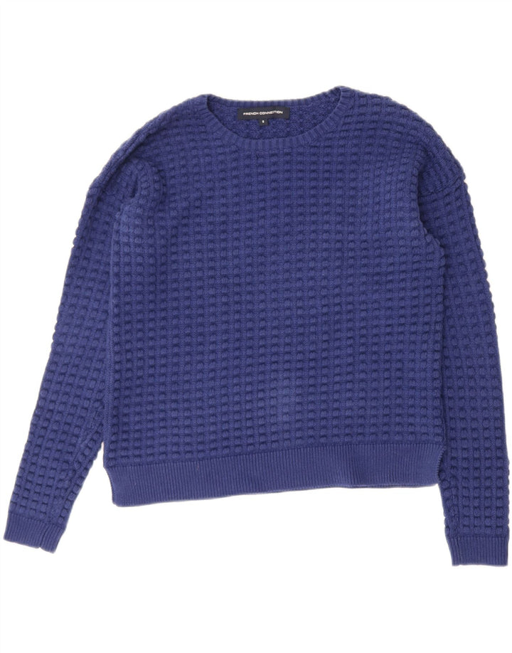 FRENCH CONNECTION Womens Boat Neck Jumper Sweater UK 10 Small Blue Vintage French Connection and Second-Hand French Connection from Messina Hembry 