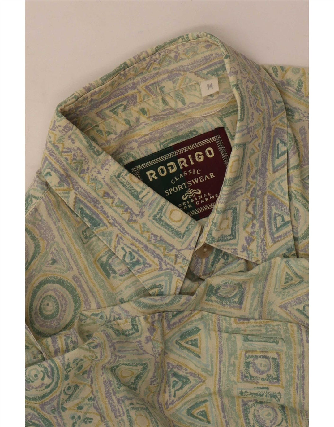 Camasa cu maneca scurta pentru barbati Rodrigo, verde medie, geometrica