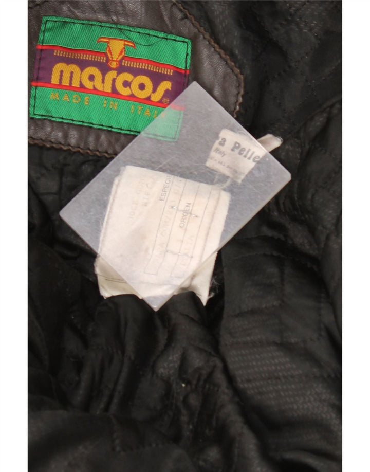 Palton din piele pentru bărbați MARCOS IT 50 din piele maro mare