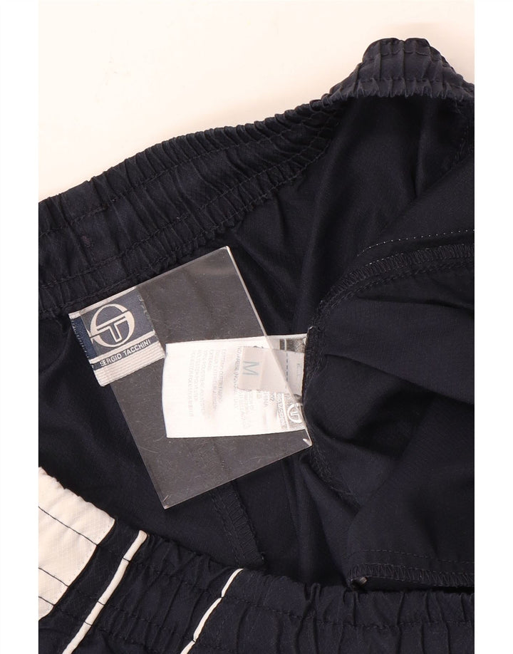 Pantaloni scurți sport pentru bărbați Sergio Tacchini, poliester bloc de culoare albastru marin mediu