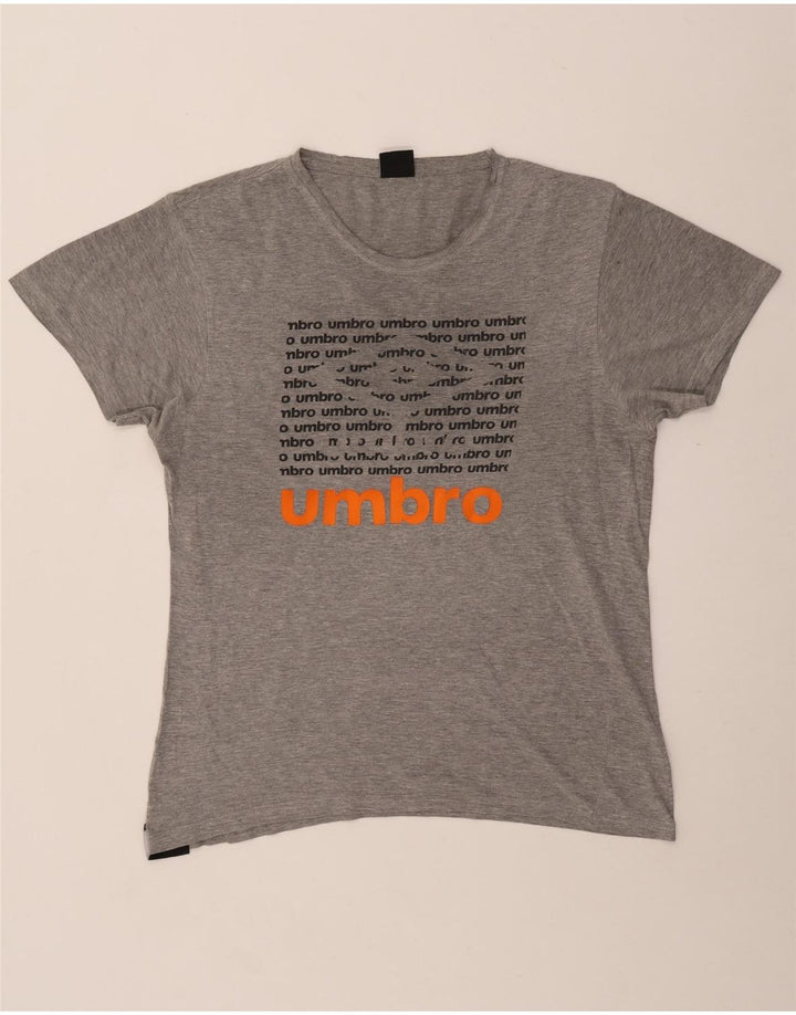 Tricou grafic pentru bărbați Umbro Top din bumbac cu pete gri mediu