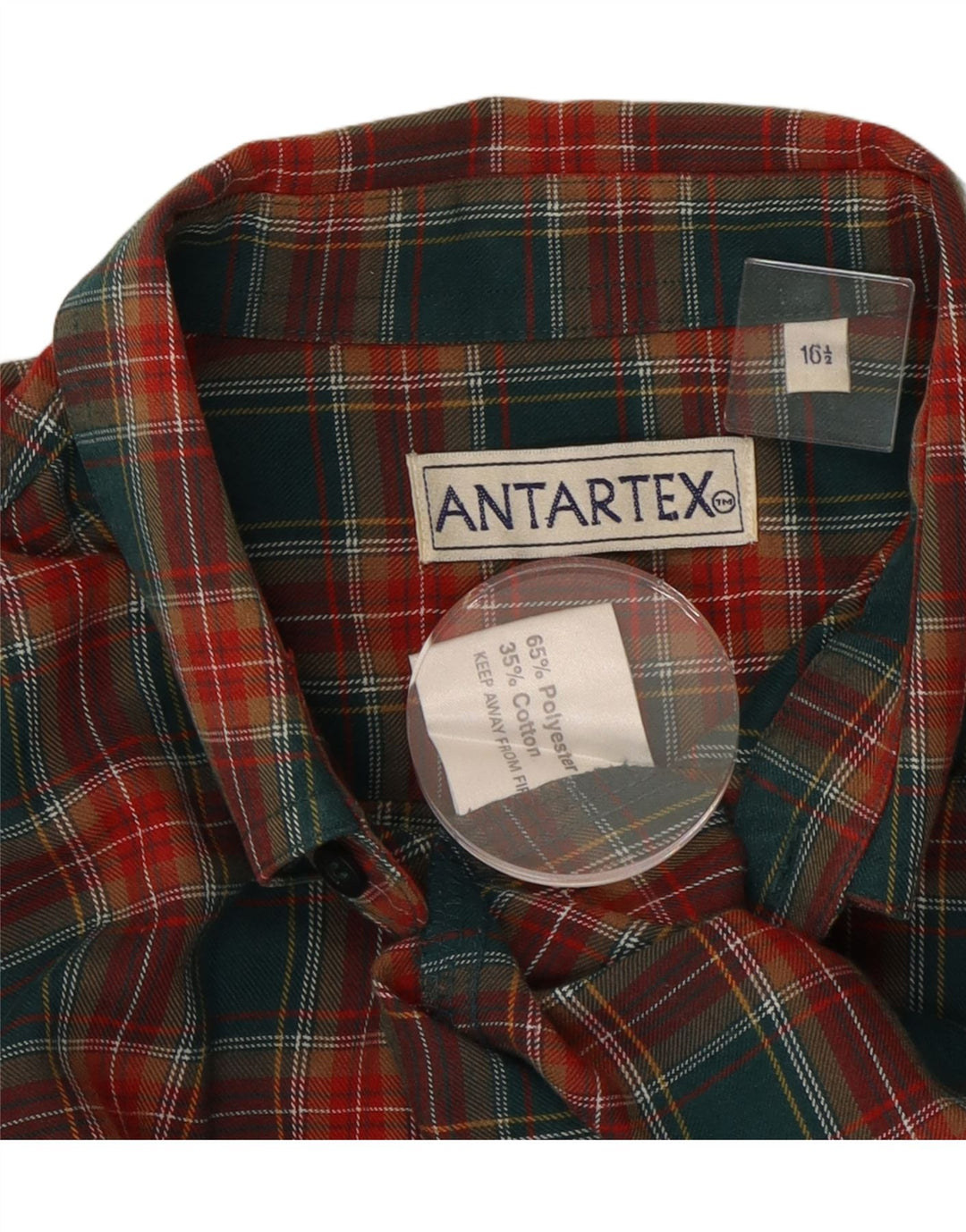 Cămașă de flanel pentru bărbați Antartex Mărimea 16 1/2 mare poliester cu check verde