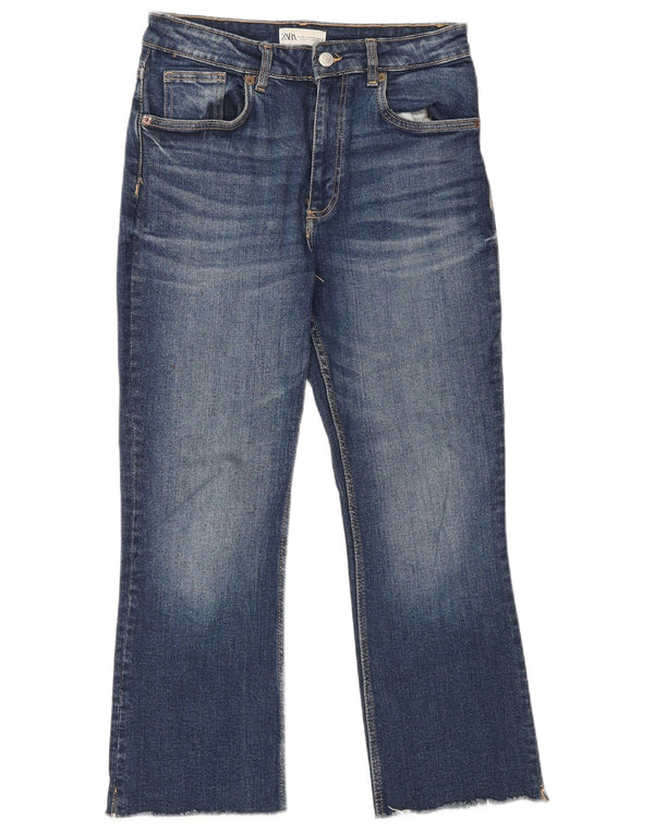 Blugi tăiați pentru femei cu talie înaltă Zara EU 36 XS W26 L25 Albastru