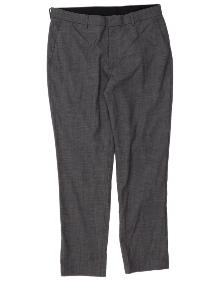 Pantaloni chino subțiri BOWERY pentru bărbați J. CREW L33 L30 lână gri cu dungi