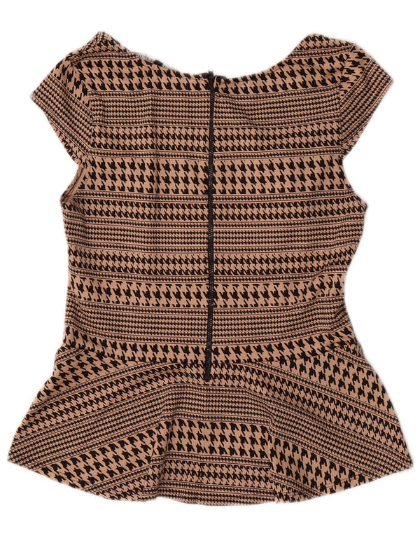 Bluză Oasis pentru femei UK 12 Medium Beige Houndstooth